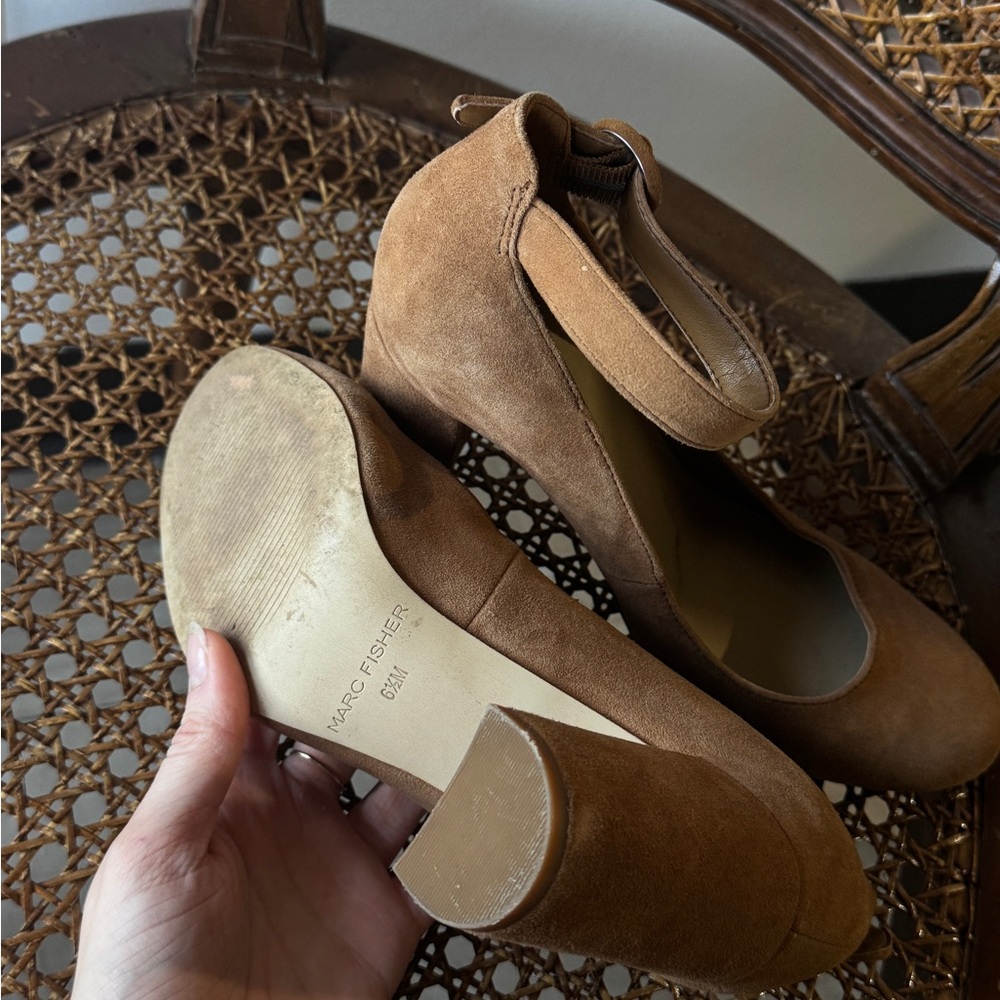 Marc Fisher Tan Suede Women's Heels - Picture 3 of 4